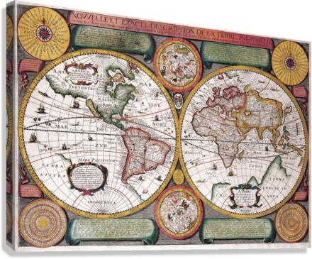 Old Map 106 Canvas Print