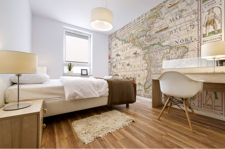 Old Map 77 Mural print