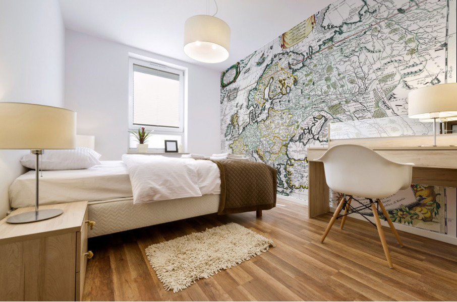 Old Map 62 Mural print