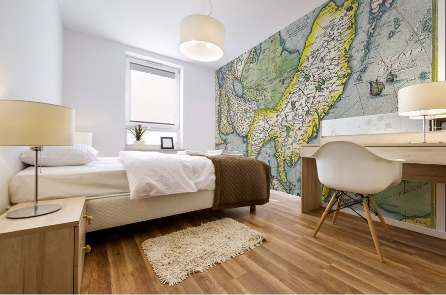 Old Map 101 Mural print