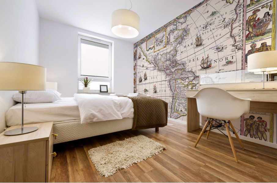Old Map 80 Mural print
