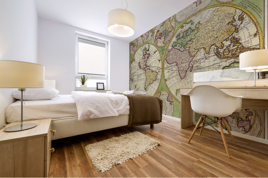 Old Map 92 Mural print