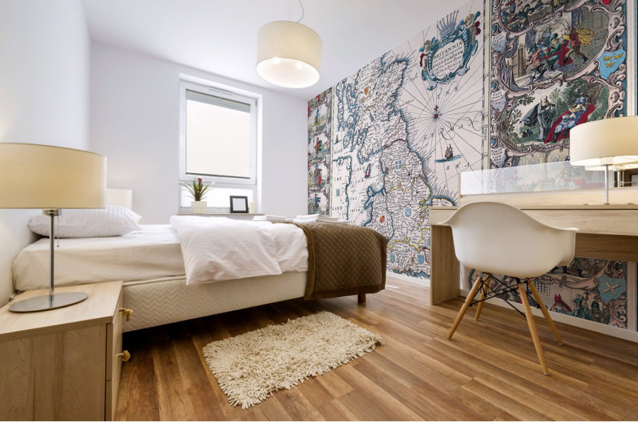 Old Map 86 Mural print