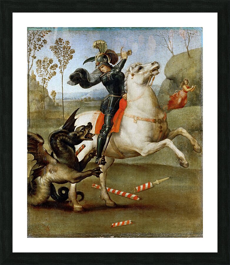 Raphael 1483 1520 St George Struggling with the Dragon Picture Frame print