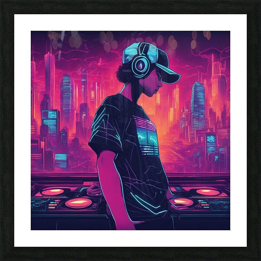 AI art techno 2 Picture Frame print
