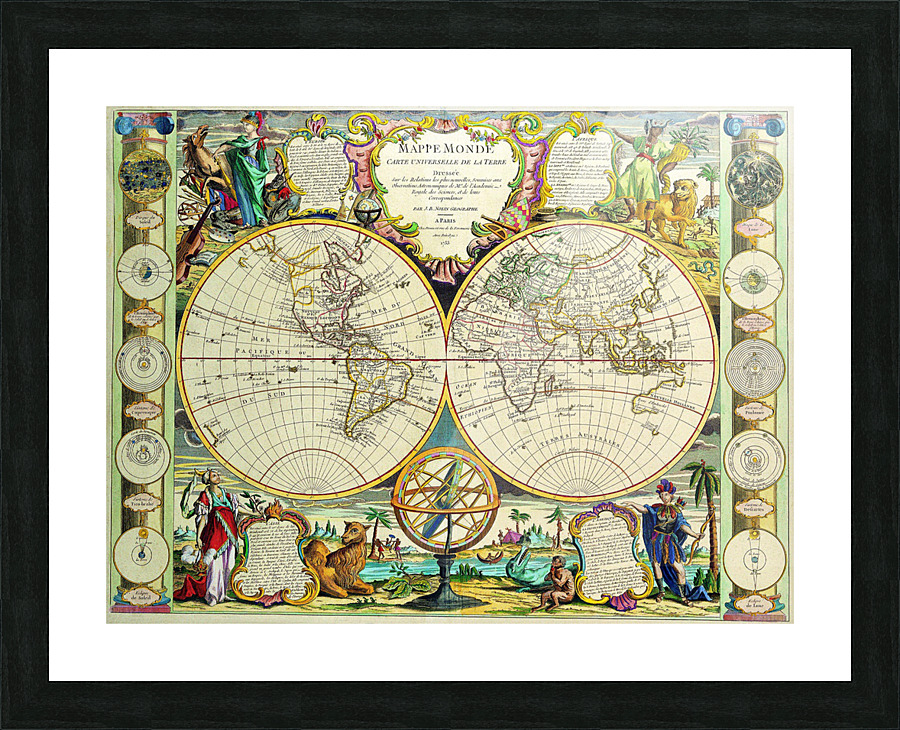 Old Map 20 Picture Frame print