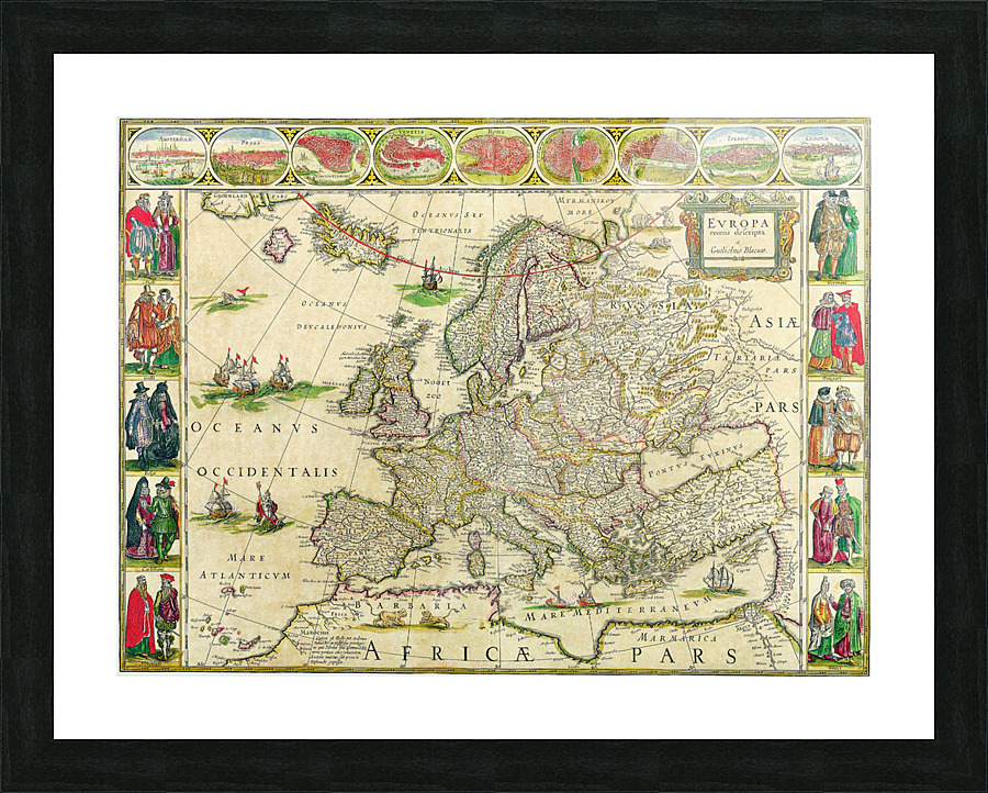 Old Map 37 Picture Frame print
