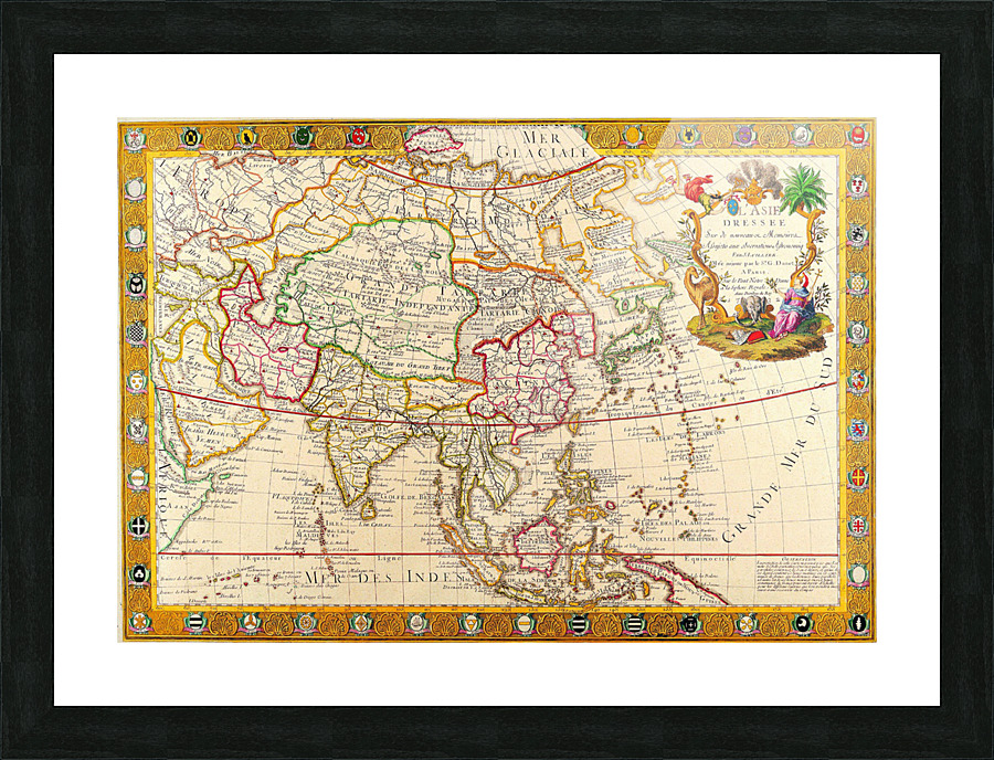 Old Map 33 Picture Frame print