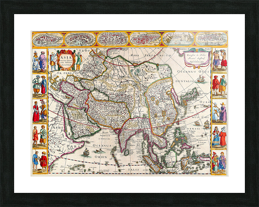 Old Map 32 Picture Frame print