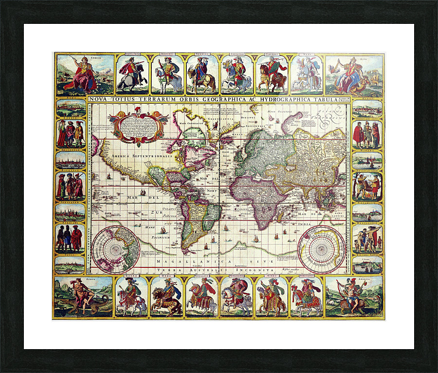 Old Map 27 Picture Frame print