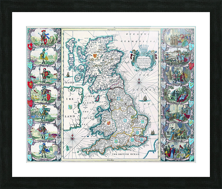 Old Map 35 Picture Frame print