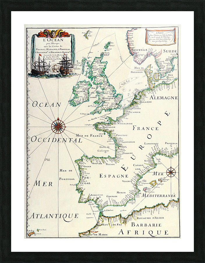 Old Map 36 Picture Frame print