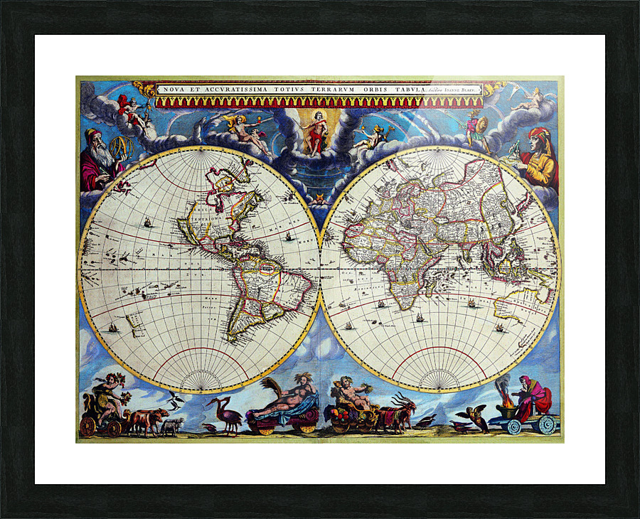 Old Map 24 Picture Frame print