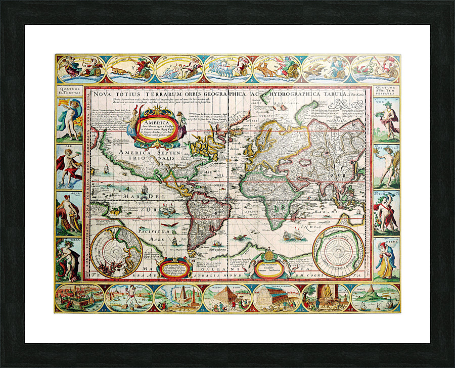 Old Map 30 Picture Frame print
