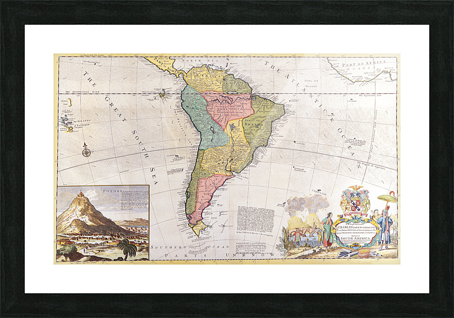 Old Map 58 Picture Frame print