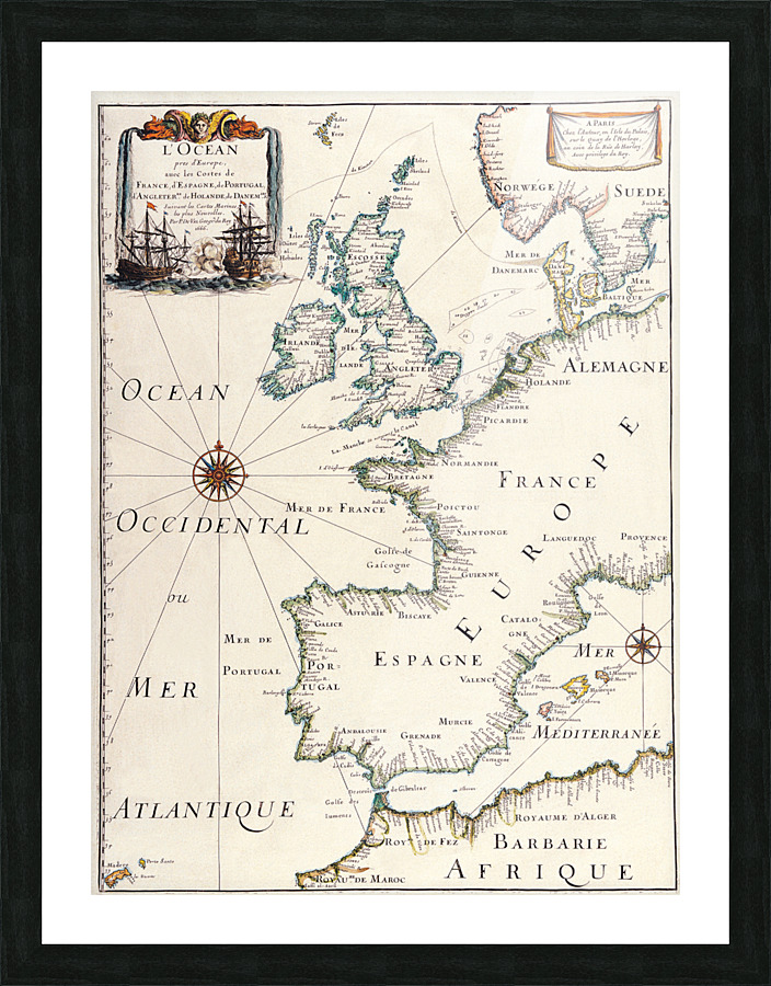 Old Map 48 Picture Frame print