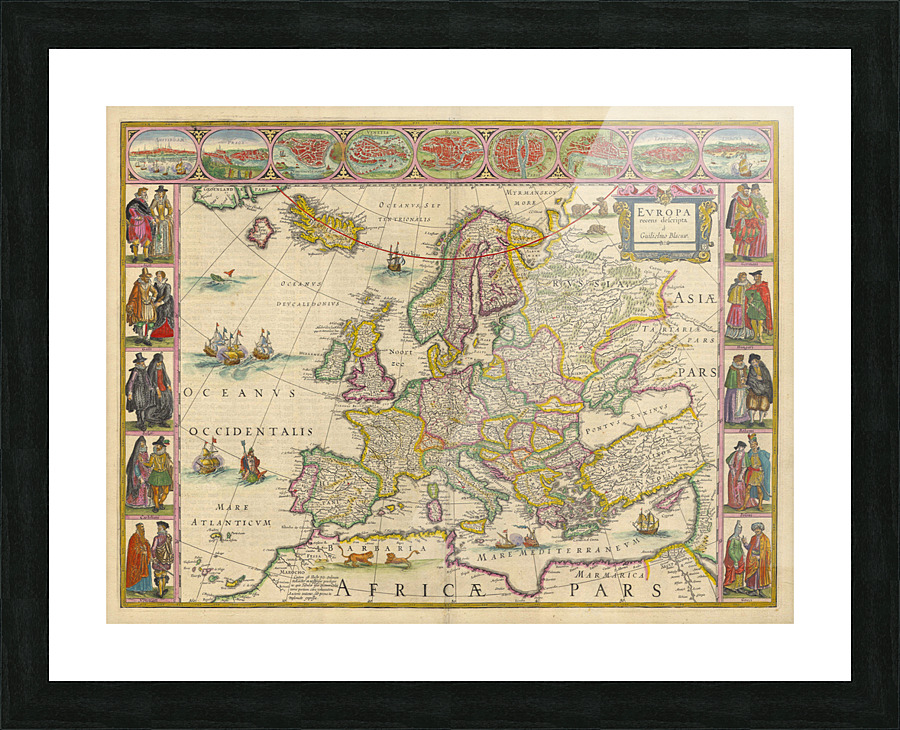 Old Map 40 Picture Frame print