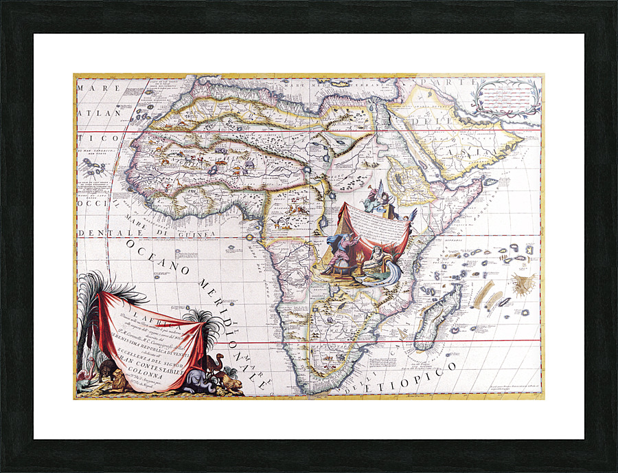 Old Map 50 Picture Frame print