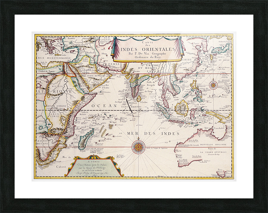 Old Map 52 Picture Frame print