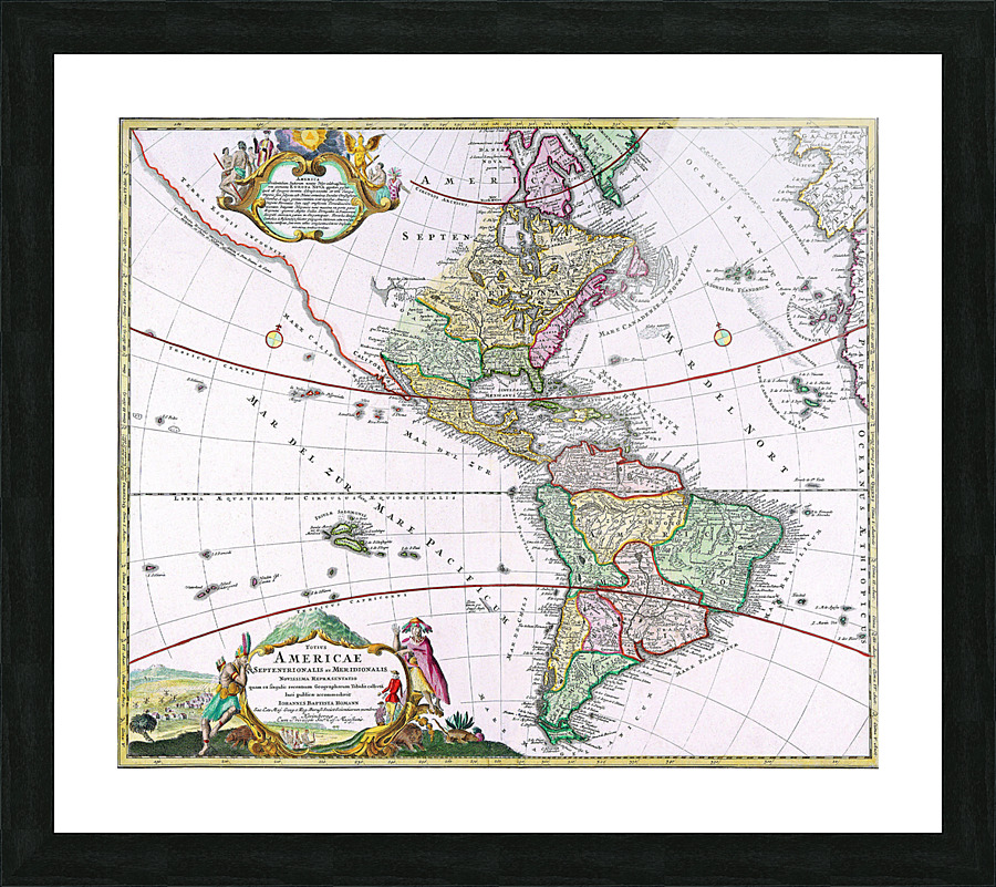 Old Map 55 Picture Frame print