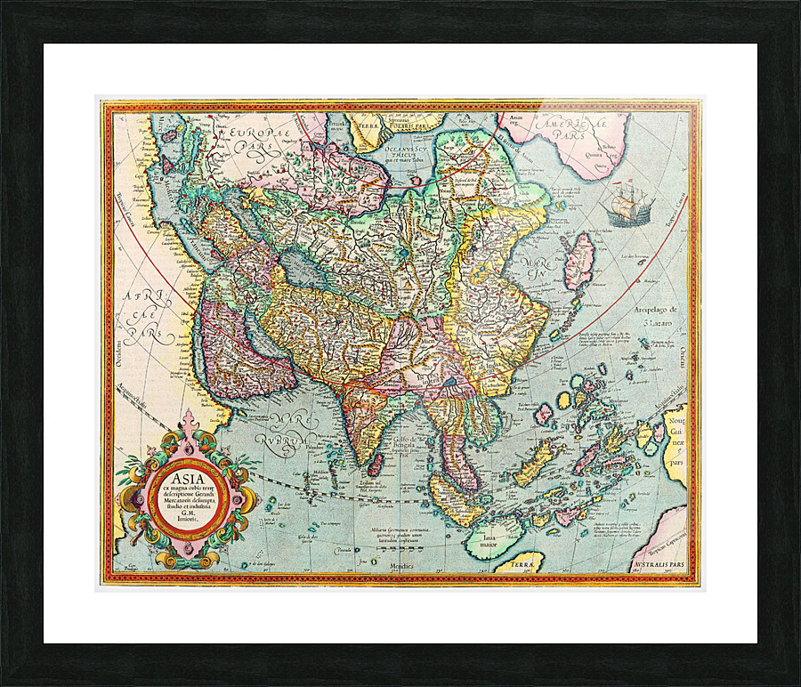Old Map 45 Picture Frame print