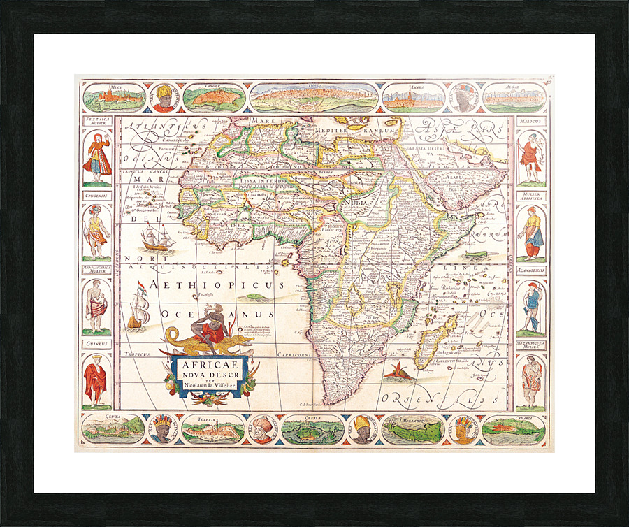 Old Map 75 Picture Frame print