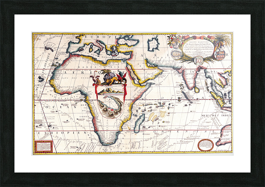 Old Map 64 Picture Frame print