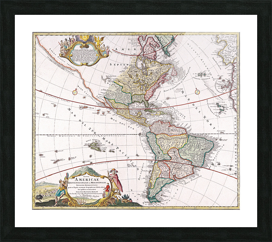 Old Map 71 Picture Frame print