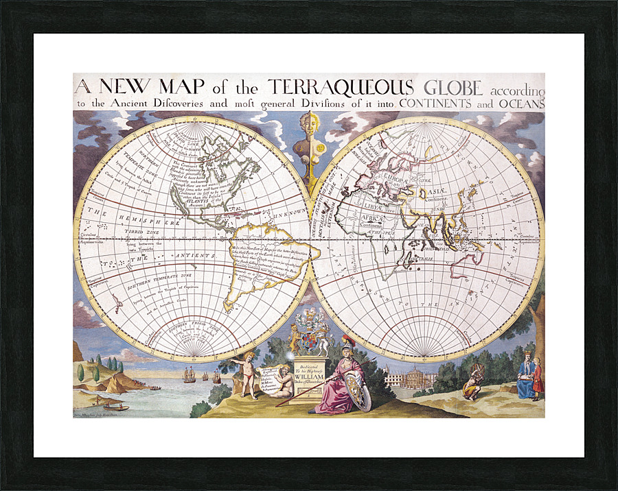 Old Map 61 Picture Frame print