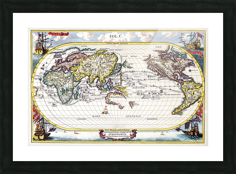 Old Map 72 Picture Frame print