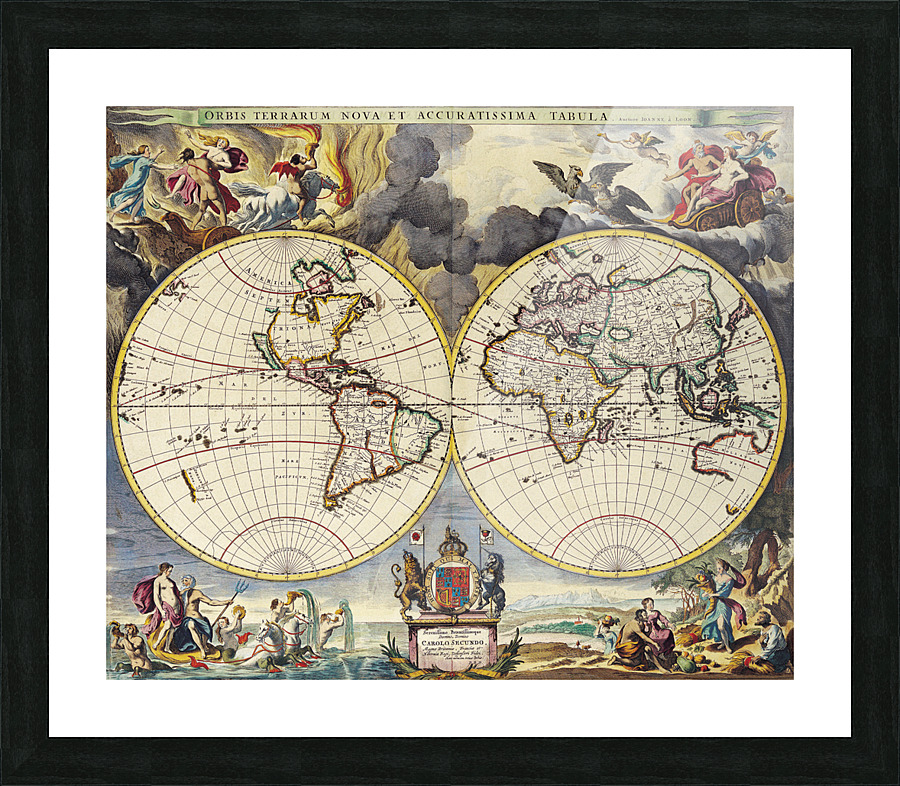Old Map 66 Picture Frame print
