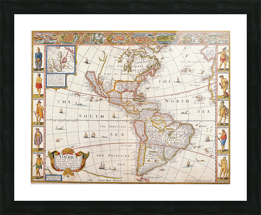 Old Map 67 Picture Frame print