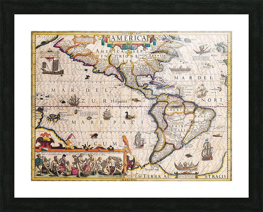 Old Map 78 Picture Frame print
