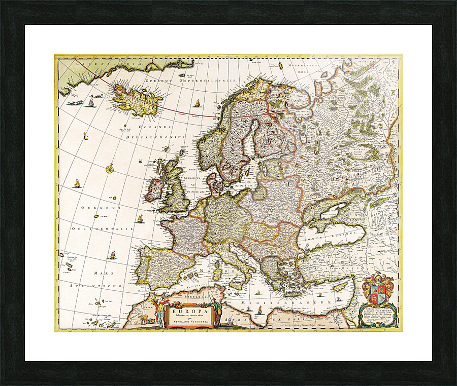 Old Map 73 Picture Frame print