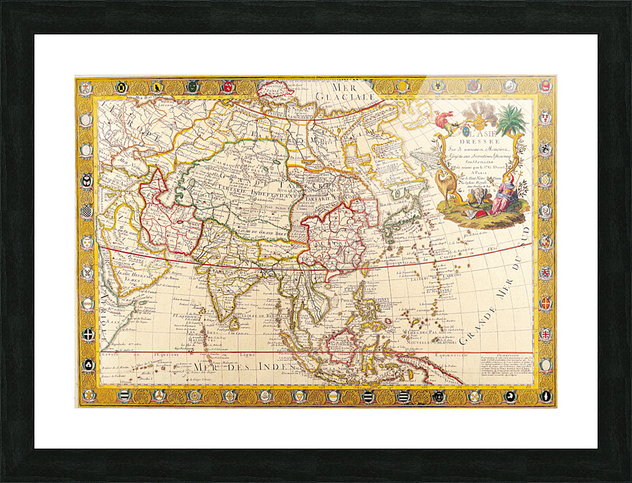 Old Map 96 Picture Frame print