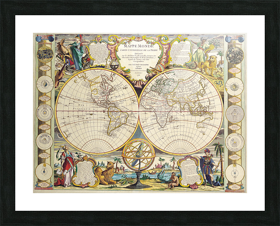 Old Map 82 Picture Frame print