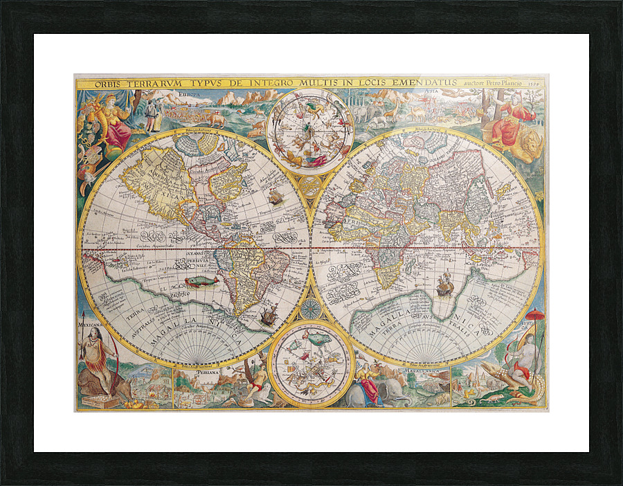 Old Map 95 Picture Frame print