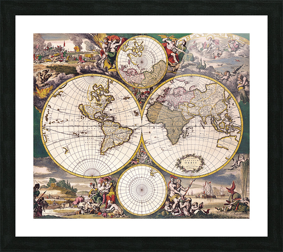Old Map 85 Picture Frame print
