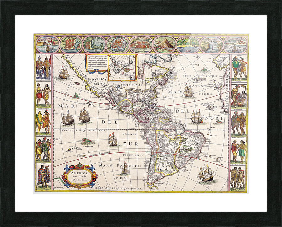 Old Map 80 Picture Frame print