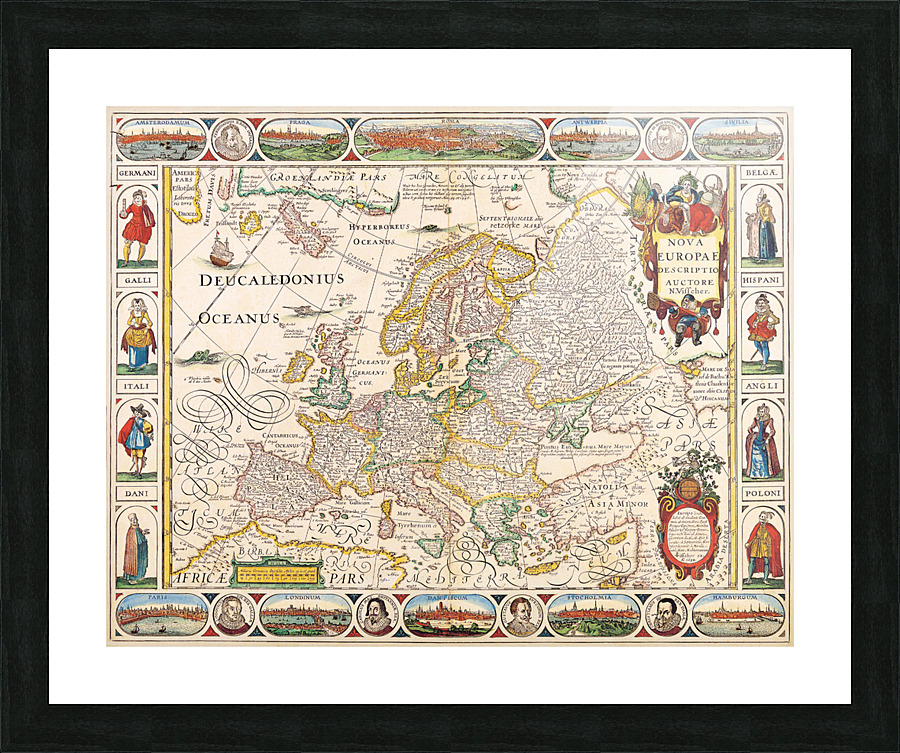 Old Map 104 Picture Frame print