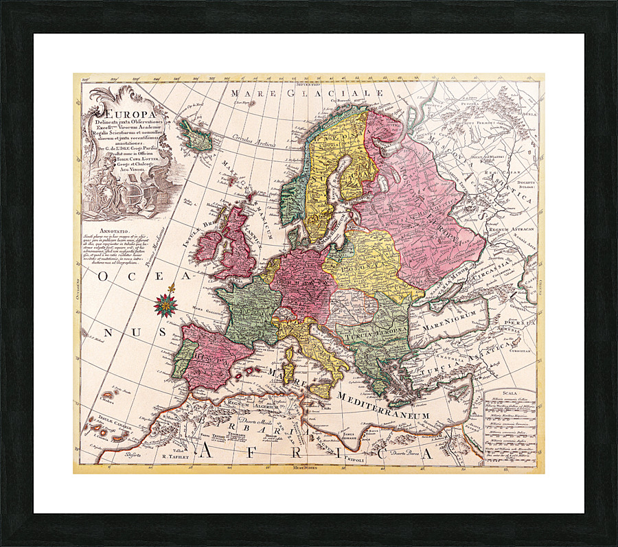 Old Map 84 Picture Frame print