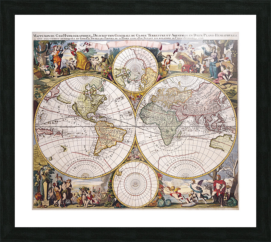 Old Map 93 Picture Frame print