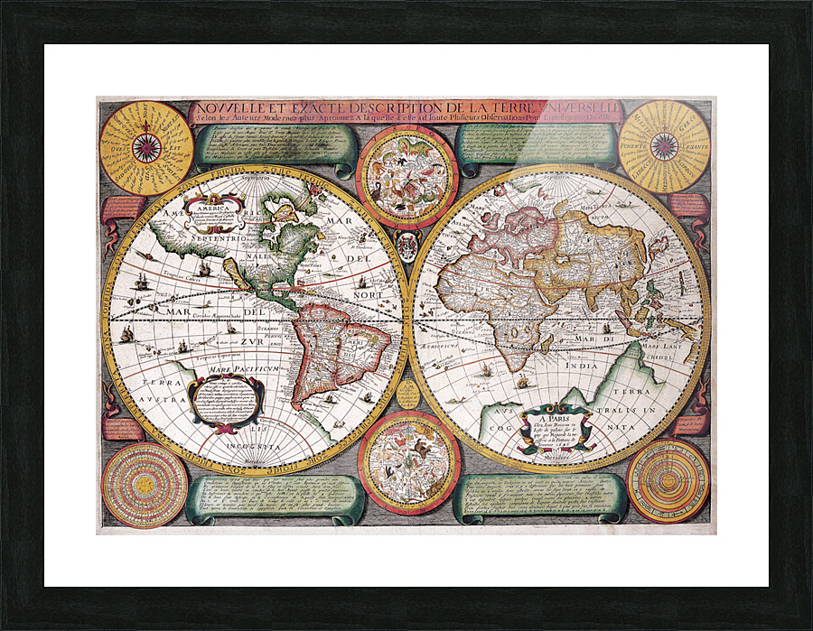 Old Map 106 Picture Frame print