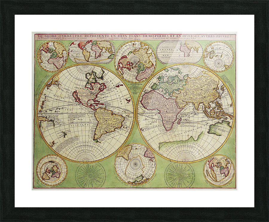 Old Map 92 Picture Frame print