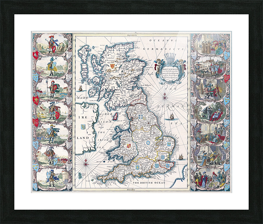 Old Map 86 Picture Frame print