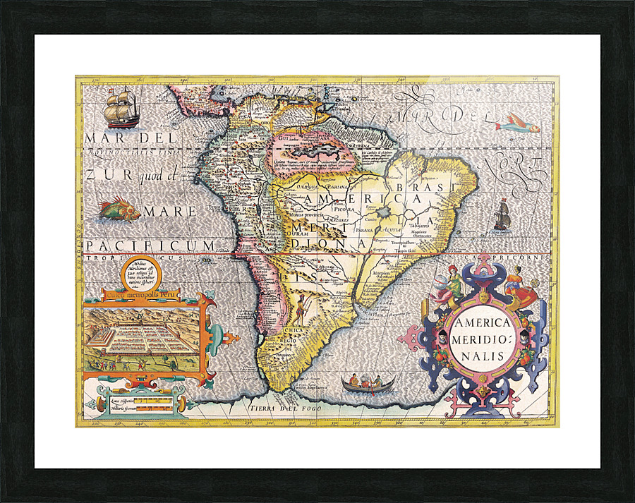 Old Map 87 Picture Frame print
