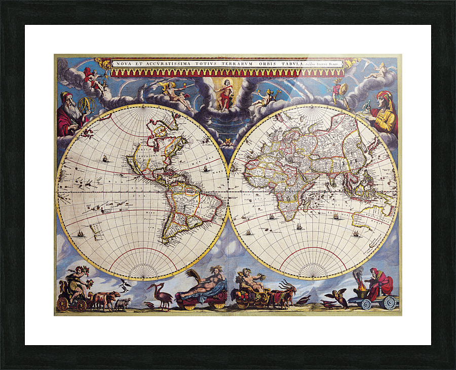 Old Map 100 Picture Frame print
