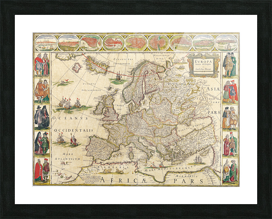 Old Map 105 Picture Frame print
