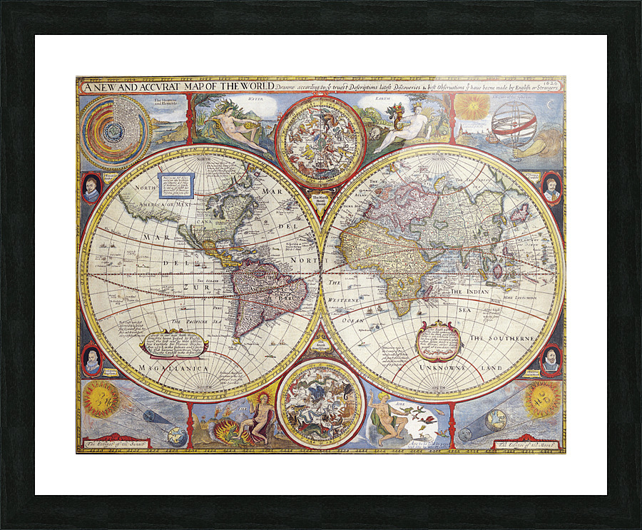 Old Map 91 Picture Frame print