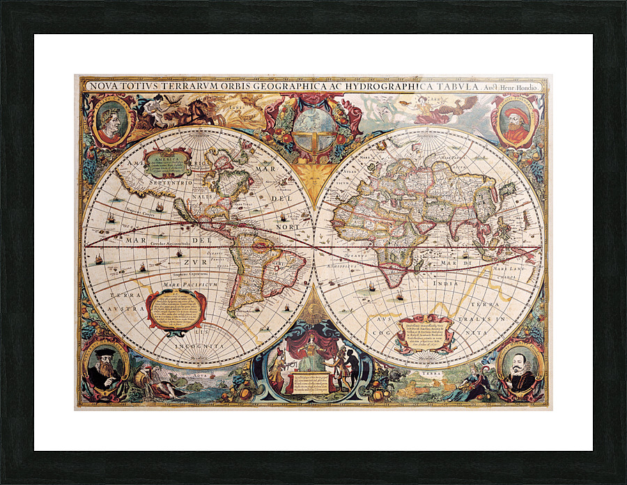 Old Map 90 Picture Frame print